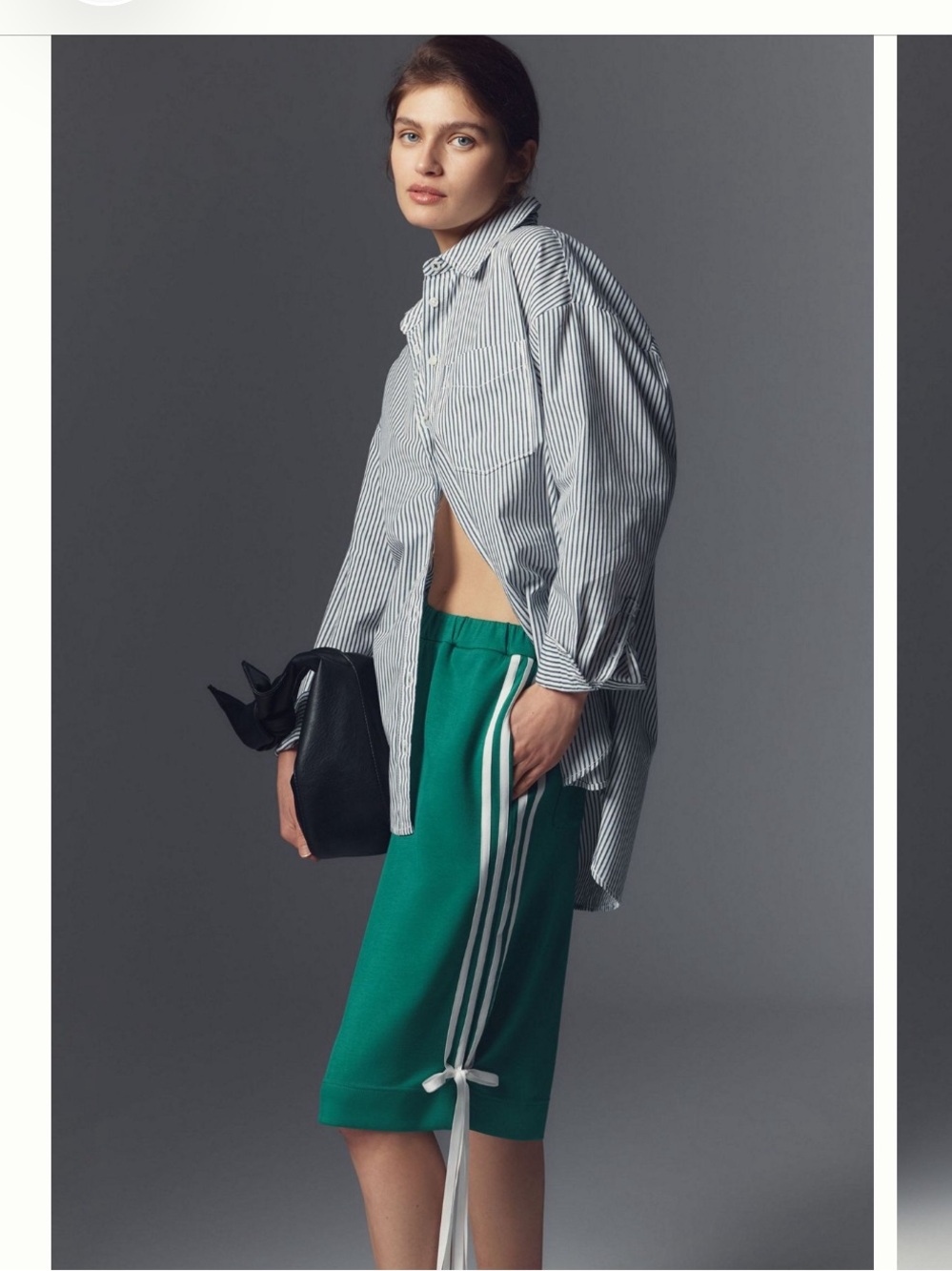 Anthropologie Green Women’s Shorts with Side Stripe